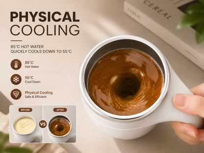 Solvix Vortex Cup™ | Magnetic Self-Stirring Mug