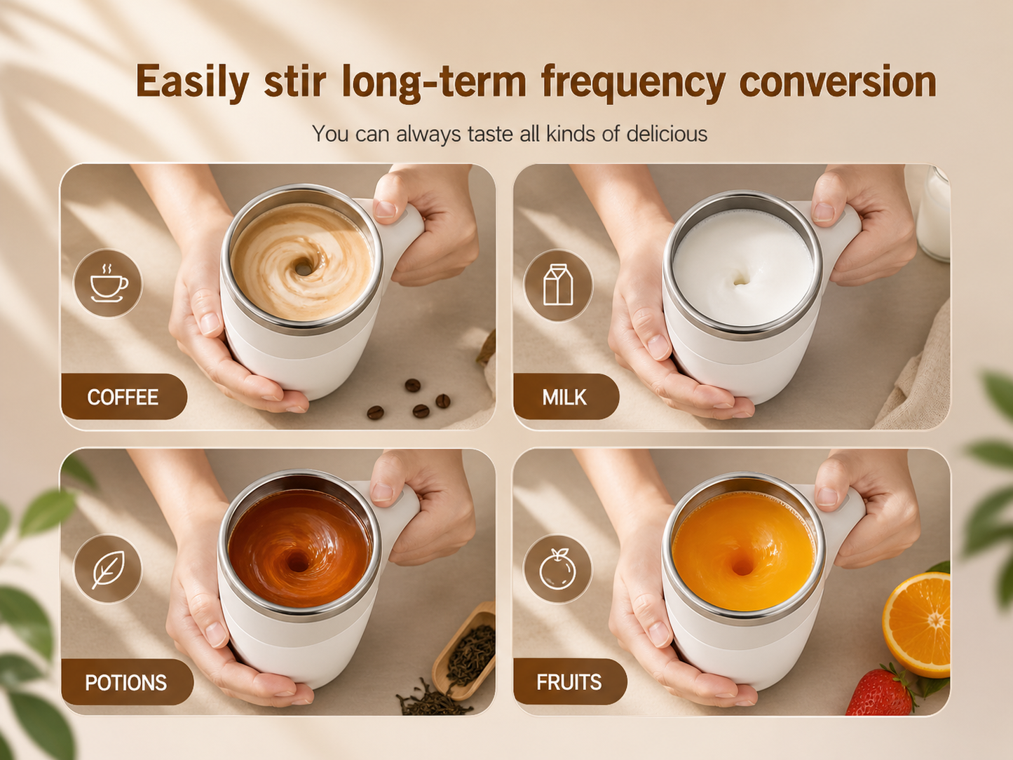 Solvix Vortex Cup™ | Magnetic Self-Stirring Mug