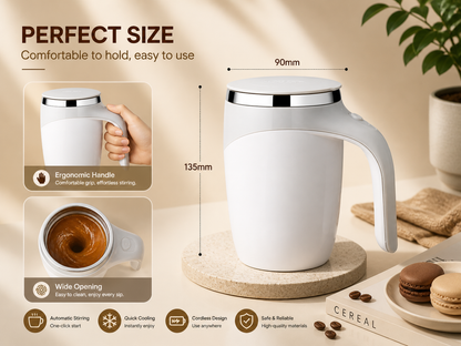 Solvix Vortex Cup™ | Magnetic Self-Stirring Mug