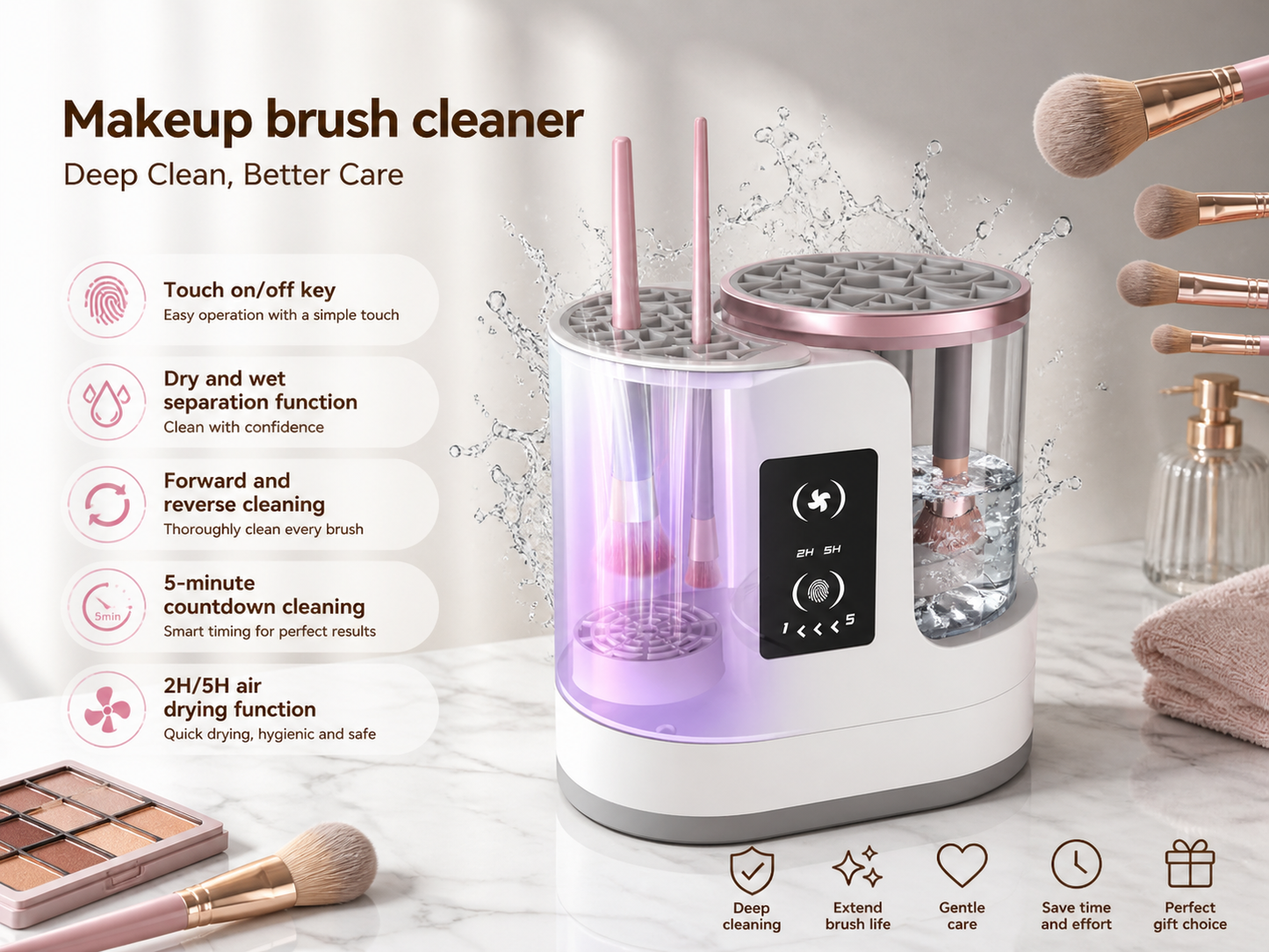 Solvix SonicClean™ | Smart Makeup Brush Cleaner