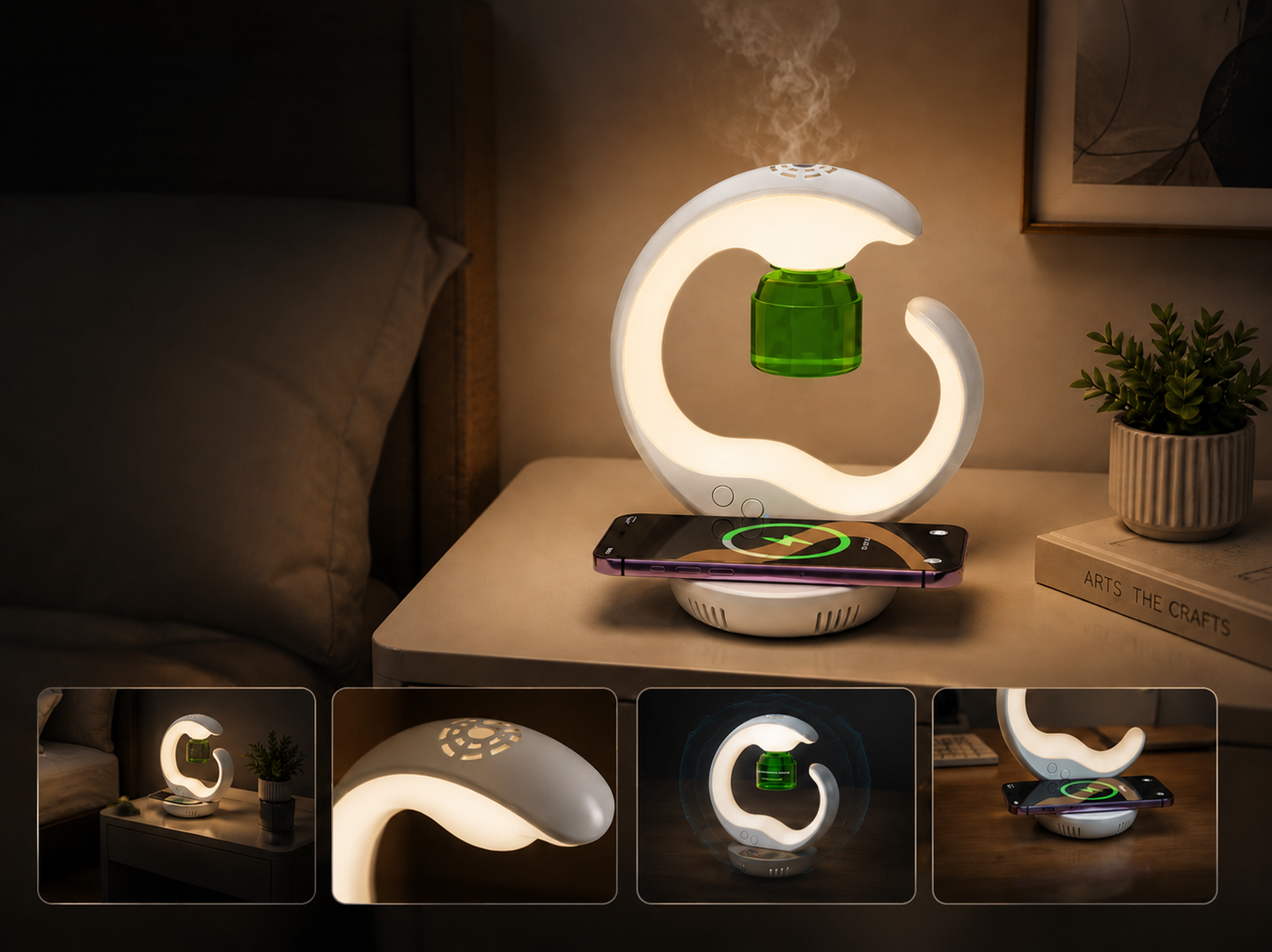 Solvix ZenStation™ | 3-in-1 Aromatherapy & Charging Lamp